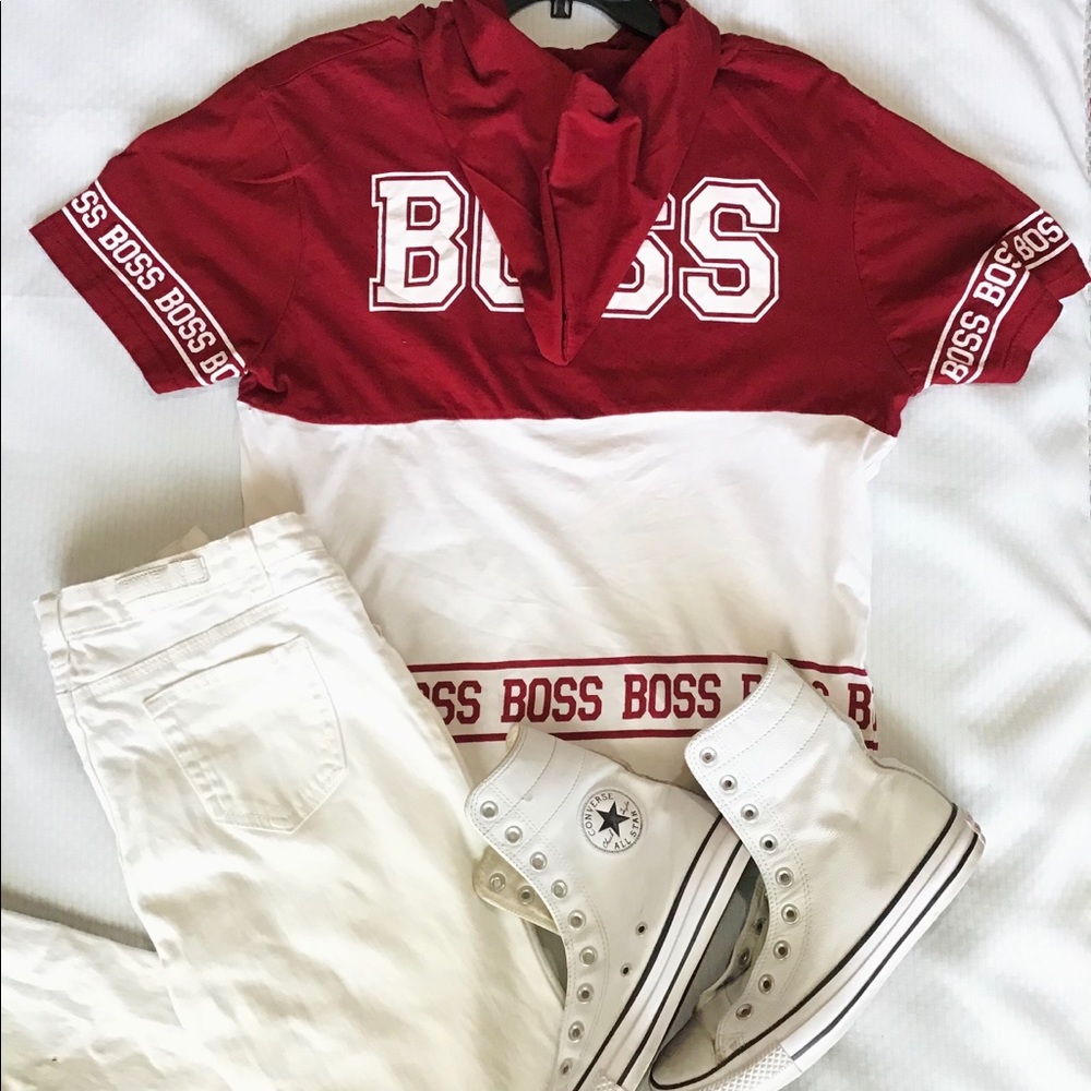 Boss Short sleeved hoodie shirt